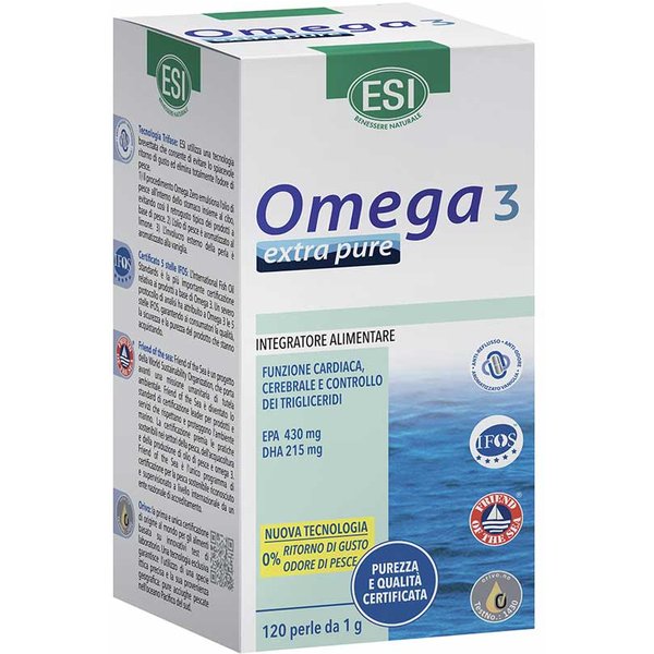 Esi Omega 3 - Extra Pure Integratore Naturale Omega 3 E Vitamina E, 120 Perle-image