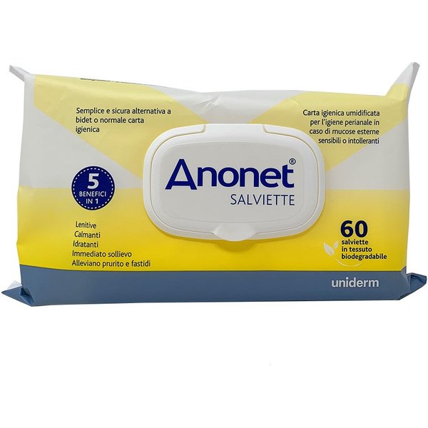 Uniderm Anonet - Salviette Carta Igienica Umidificata, 60 Salviette-image
