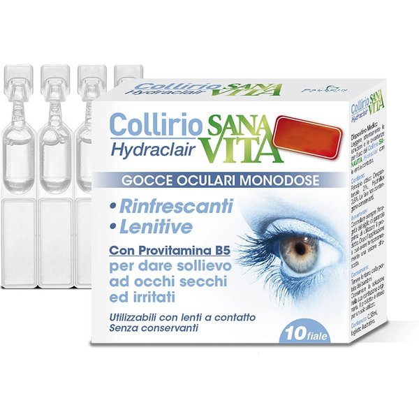 Sanavita Hydraclair - Gocce Oculari Lubrificanti Per La Secchezza Oculare, 10 Fiale Monodose-image