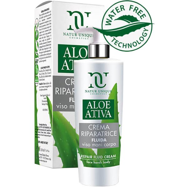 Natur Unique Aloe Attiva - Crema Riparatrice Fluida Viso Mani E Corpo, 190Ml-image