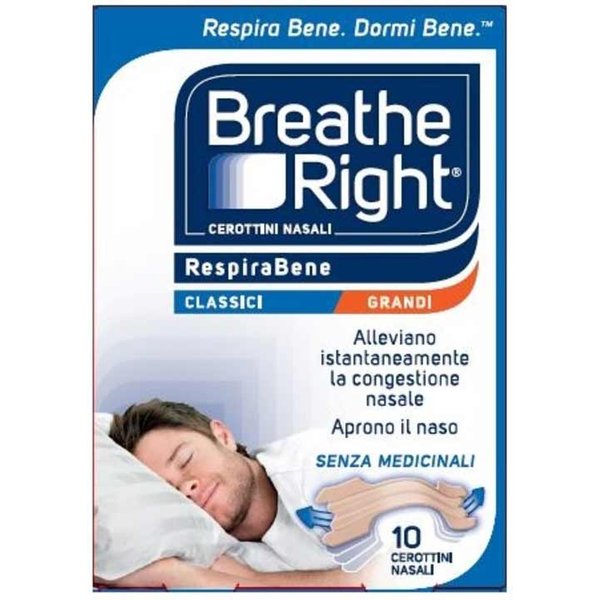 Breathe Right Original Cerotti Nasali Classici Grandi, 10 Pezzi-image