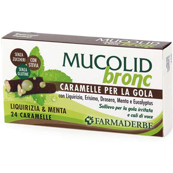 Farmaderbe Mucolid - Bronc Caramelle Gola Gusto Menta E Liquirizia, 24 Caramelle-image