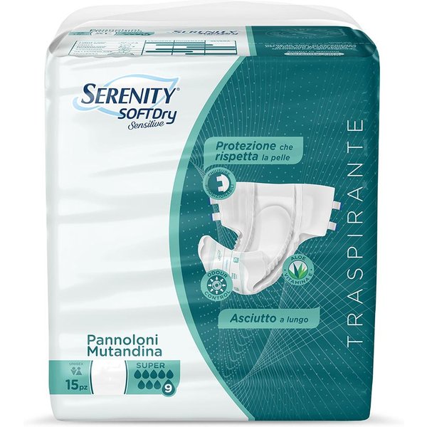 Serenity Soft Dry - Sensitive Pannoloni A Mutandina Taglia L Super, 15 Pannoloni-image