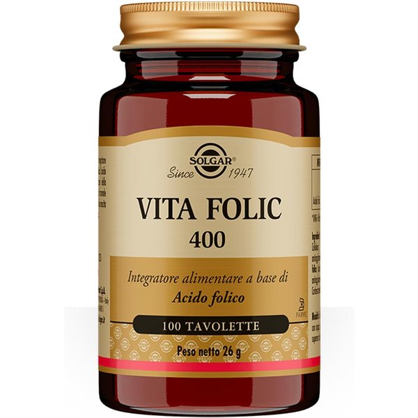 Solgar Vita Folic 400 Integratore Alimentare, 100 Tavolette-image