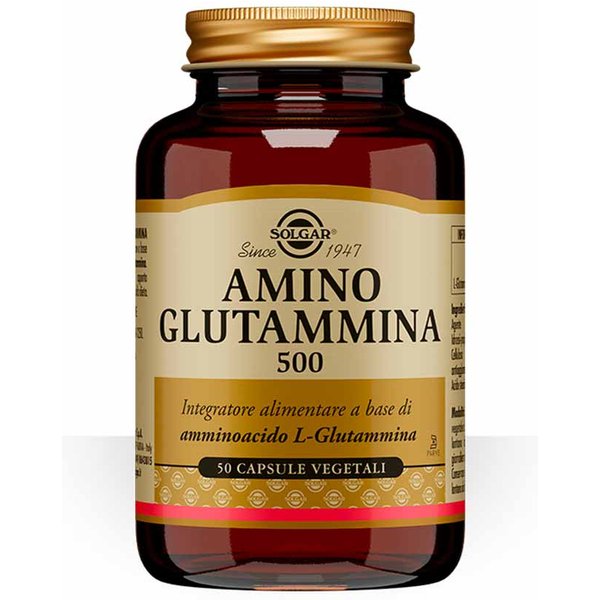 Solgar Amino Glutammina 500 Integratore Di L-Glutammina, 50 Capsule Vegetali-image