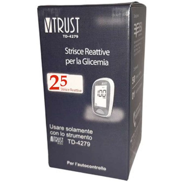 Biochemical System V-Trust - Strisce Misurazione Glicemia TD-4279, 25 Pezzi-image