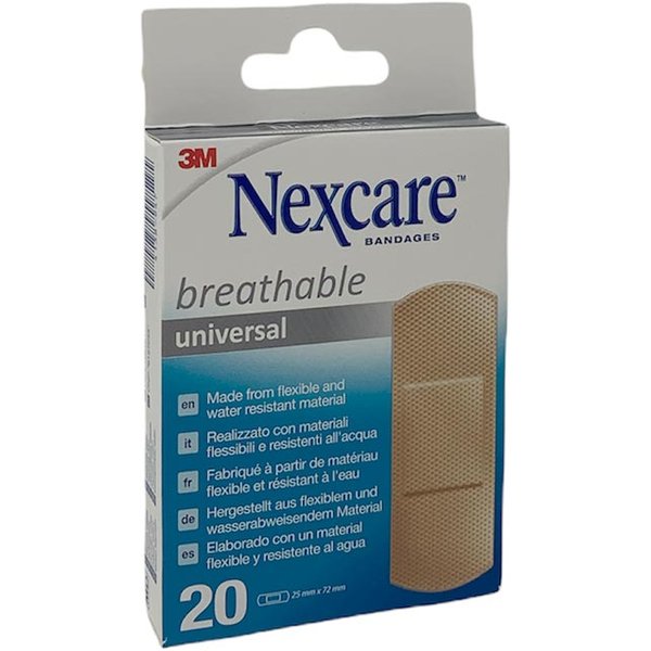 3M Nexcare Traspirante - Cerotto Resistente All'acqua 25Mm X 72Mm, 20 Cerotti-image