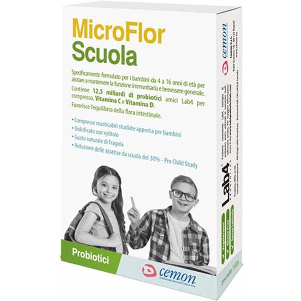 Cemon Microflor Scuola Integratore Sistema Immunitario, 30 Capsule Masticabili-image