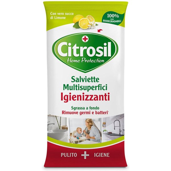 Citrosil Home Protection Salviette Igienizzanti Multisuperfici Limone, 40 Panni-image