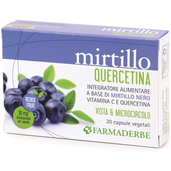 Farmaderbe Mirtillo Quercetina Integratore Alimentare, 30 Capsule-image