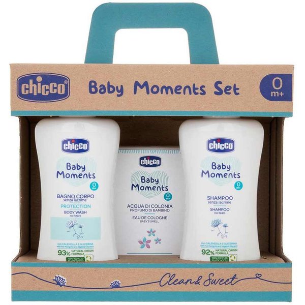 Chicco Baby Moments - Cofanetto Bagno Corpo + Shampoo + Acqua Di Colonia-image