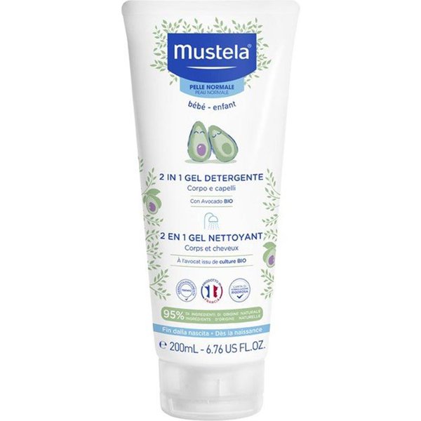 Mustela 2 In 1 Gel Detergente Corpo E Capelli Bambini Protegge Idrata, 200Ml-image