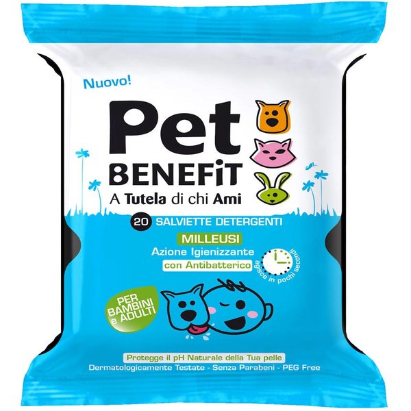 Pet Benefit Salviette Igienizzanti Post Contatto Con Animali, 20 Salviette-image