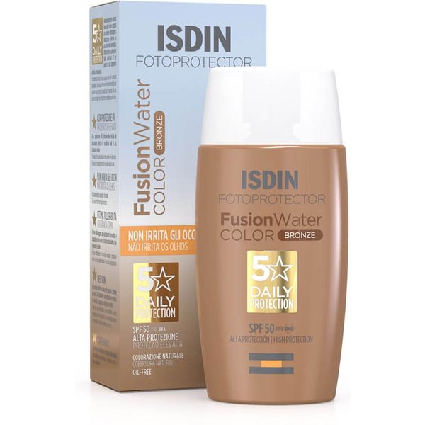 Isdin Fotoprotector Fusion Water Color SPF 50 Viso Colorazione Bronze, 50Ml-image