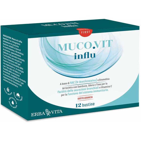 Erba Vita Respirando - Muco.Vit Influ Integratore Vie Respiratorie, 12 Bustine-image