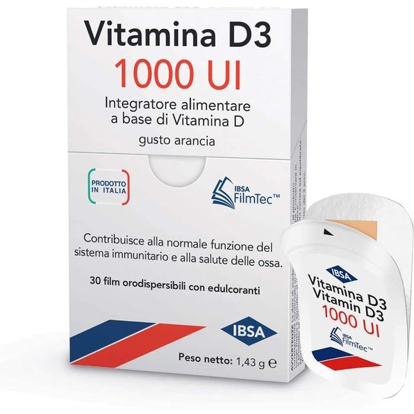 Ibsa Vitamina D3 1000 Ui Integratore Alimentare, 30 Film Orodispersibili-image