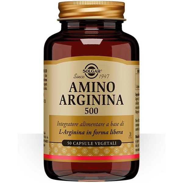 Solgar Amino Arginina 500 Integratore Alimentare, 50 Capsule Vegetali-image