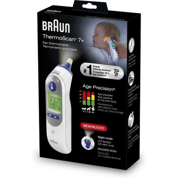 Braun Thermoscan 7+ Age Precision + Modalità Notte Termometro Auricolare, 1Pezzo-image