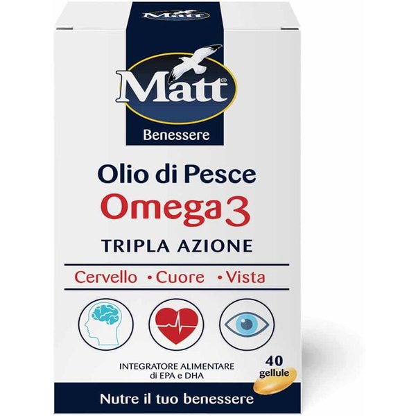 Matt Benessere - Olio Di Pesce Omega 3 Tripla Azione, 40 Gellule-image