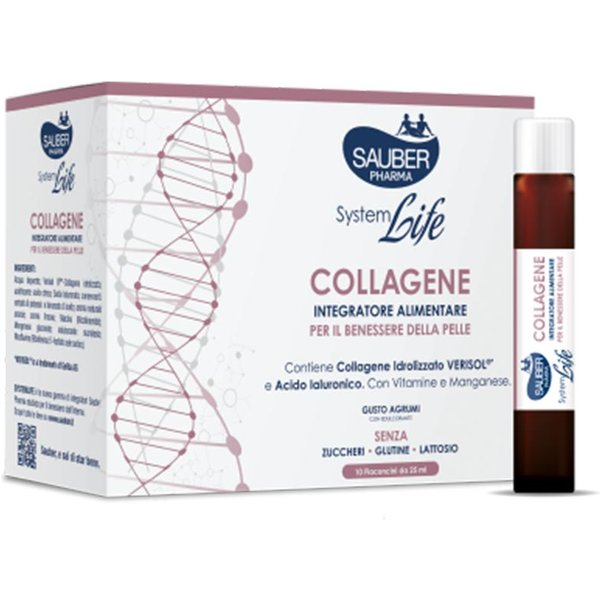 Sauber System Life - Collagene Integratore Alimentare, 10 Flaconcini-image