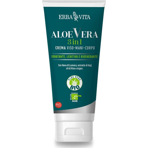 Erba Vita Aloe Vera - Crema 3 In 1 Bio Viso Corpo Mani, 200Ml-image