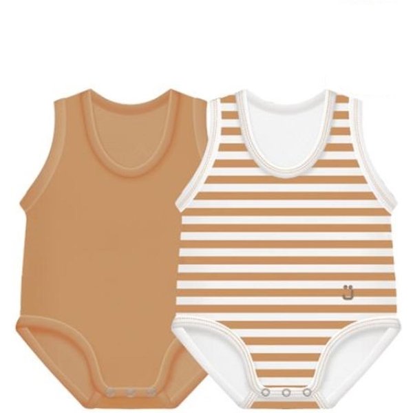 J Bimbi Summer - Bipack Body Neonato 0-36 Mesi Colore Caramello, 2 Body-image
