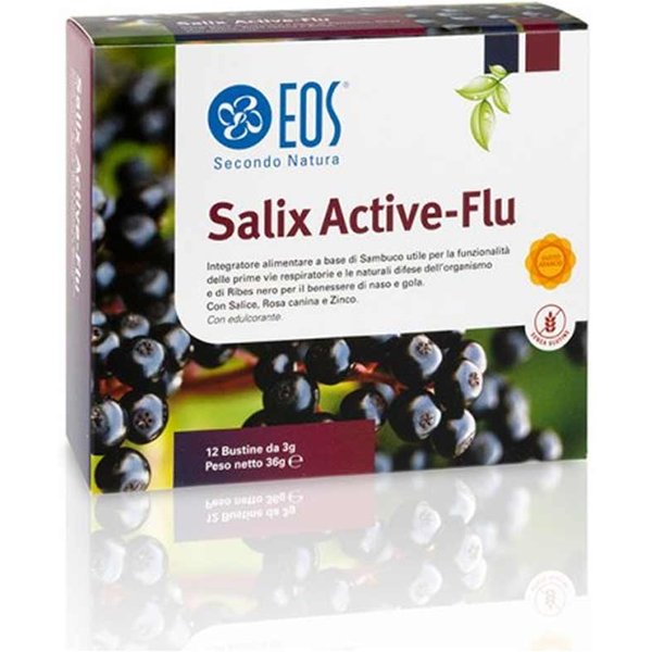 Eos Salix Active-Flu Integratore Vie Respiratorie Gusto Arancia, 12 Bustine-image