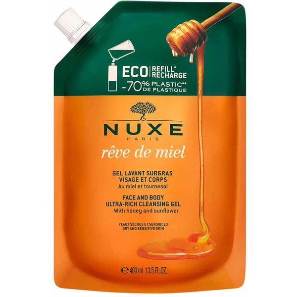 Nuxe Reve De Miel - Eco Ricarica Gel Lavante Surgrassante Viso E Corpo, 400Ml-image