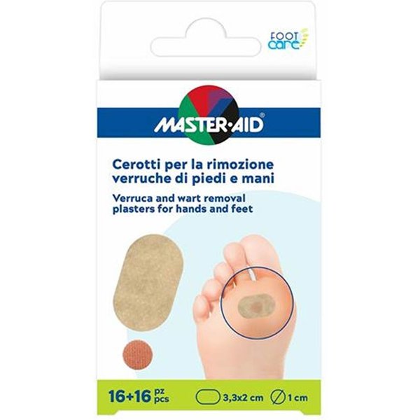 Master-Aid Cerotto Per La Rimozione Verruche Di Piedi E Mani, 16 Pezzi-image