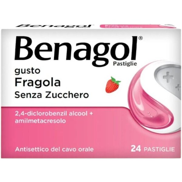 Benagol Pastiglie Gusto Fragola Senza Zucchero E Antisettico Del Cavo Orale, 24 Pastiglie-image