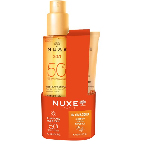Nuxe Sun Duo Olio Solare Viso E Corpo SPF50 150Ml + Shampoo Doposole 100Ml-image