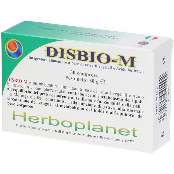 Herboplanet Disbio-M - Integratore Per Il Controllo Di Colesterolo E Peso Corporeo, 30 Compresse-image
