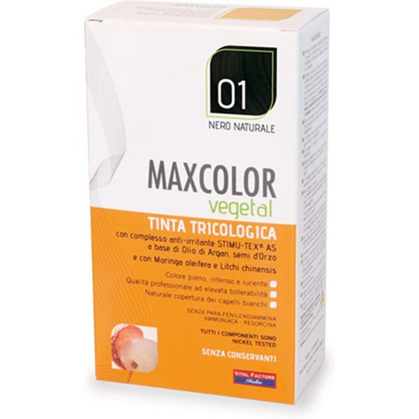 Vital Factors Maxcolor Vegetal 01 - Tinta Tricologica Nero Naturale, Kit Da 140 Ml-image