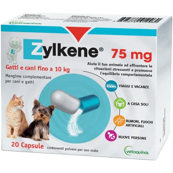 Vetoquinol Zylkene Cani E Gatti 20 Capsule Da 75 Mg-image