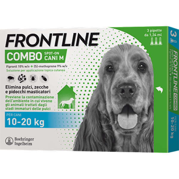 Frontline Combo Spot-On Cani M - Antiparassitario Per Pulci E Zecche, 3 Pipette Da 1,34 Ml-image