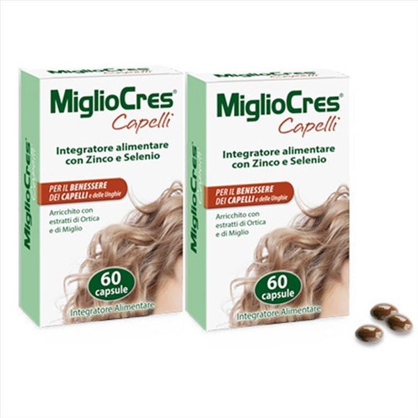 Migliocres Capelli - Integratore Anticaduta Per Capelli, 60 + 60 Capsule-image