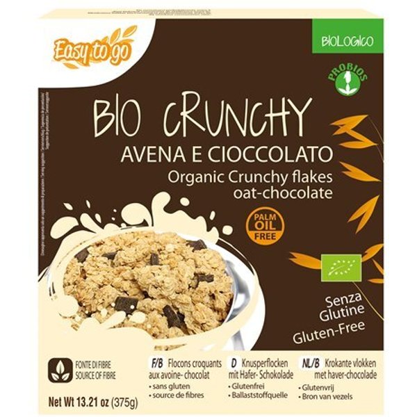 Probios Easy To Go Bio Crunchy - Cereali Bio Avena E Cioccolato Senza Glutine, 375 G-image