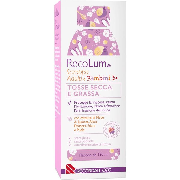 Recordati Recolum - Sciroppo Per La Tosse Secca E Grassa Con Altea E Muco Di Lumaca, 150 Ml-image