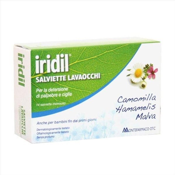 Montefarmaco Iridil - Salviette Lavaocchi Lenitive Per Palpebre E Ciglia, 14 Salviette Monouso-image