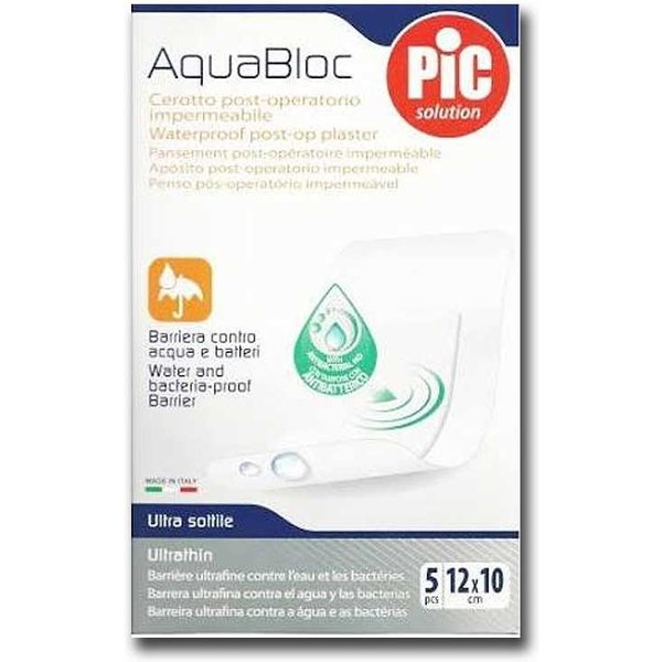 Pic Aquabloc Cerotto Sterile Antibatterico 12X10 Cm, 5 Pezzi-image