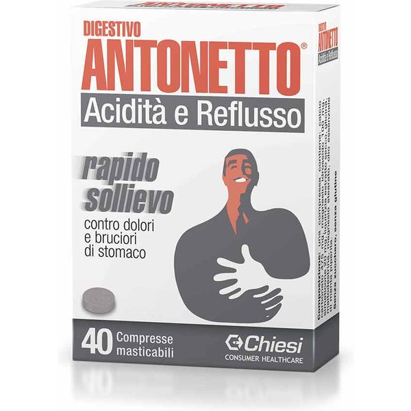 Chiesi Digestivo Antonetto Acidità E Reflusso Rapido Sollievo, 40 Compresse-image