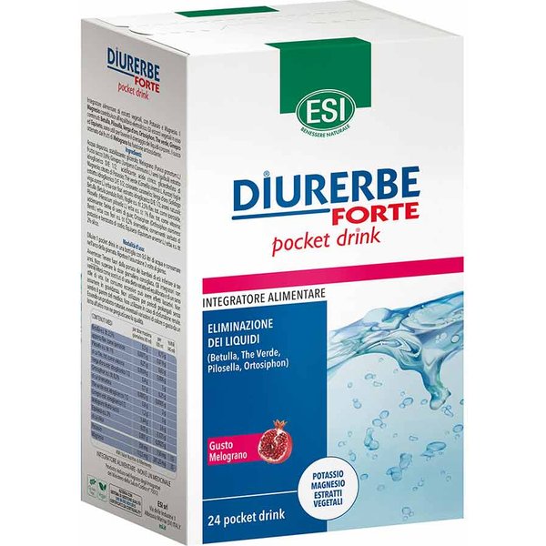 Esi Diurerbe Forte - Integratore Pocket Drink Drenante Gusto Melograno, 24 Stick-image