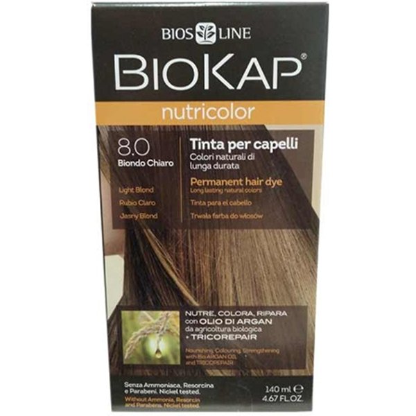Bios Line Biokap Nutricolor - Tinta Per Capelli 8.0 Biondo Chiaro, 140Ml-image