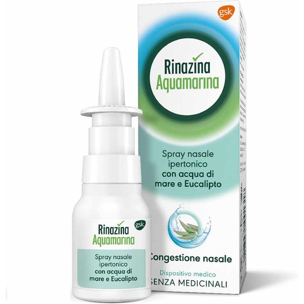 Rinazina Aquamarina Spray Nasale Ipertonico Decongestionante Raffreddore, 20Ml-image