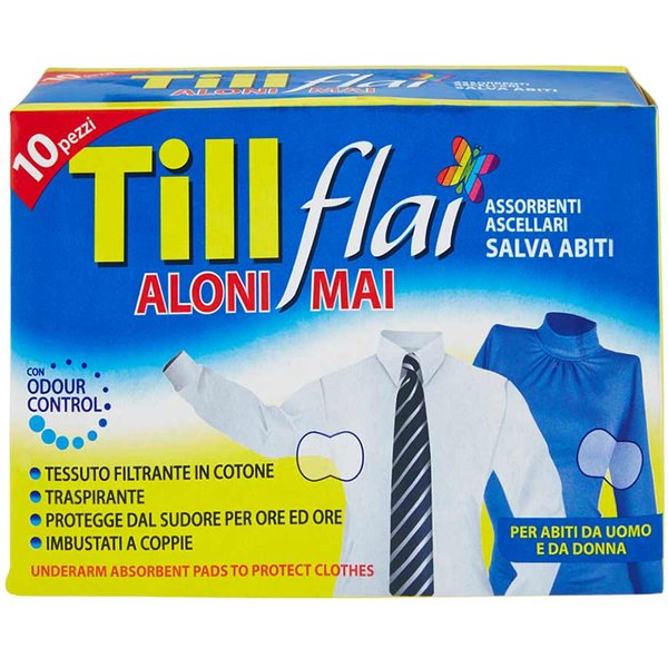 Sodalco Till Flai Assorbenti Ascellari Salva Abiti Con Odour Control, 10 Pezzi-image