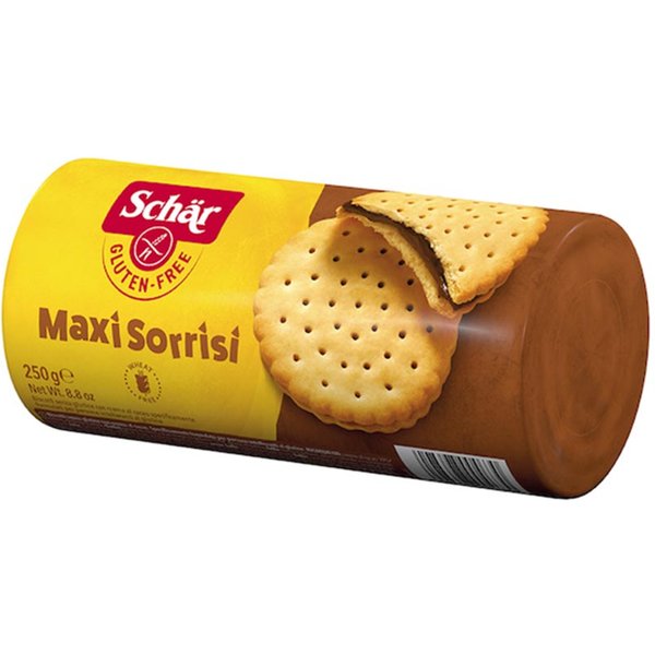 Schar Maxi Sorrisi Biscotti Con Crema Al Cioccolato Senza Glutine, 250G-image