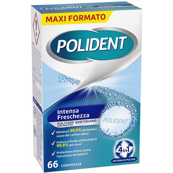 Polident Intensa Freschezza Pulitore Protesi Dentale 4 In 1, 66 Compresse-image