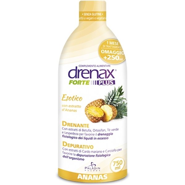 Paladin Pharma Integratore Drenax Forte Ananas - Soluzione Ad Azione Drenante E Depurativa, 750 Ml-image