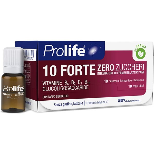 Prolife 10 Forte Zero Zuccheri Integratore Fermenti Lattici, 10 Flaconcini X 8Ml-image
