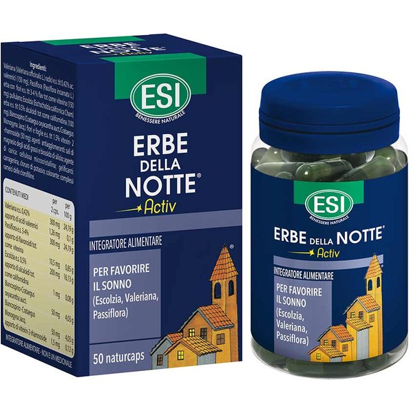 ESI Erbe Della Notte - Activ Integratore Naturale Per Favorire Il Sonno, 50 Caps-image